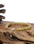 Baikalla Jewelry jade beads bracelet Sterling Silver Yellow Jadeite Jade Beads Bracelet (6.5 mm)