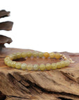 Baikalla Jewelry jade beads bracelet Sterling Silver Yellow Jadeite Jade Beads Bracelet (6.5 mm)