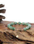 Baikalla Jewelry jade beads bracelet Sterling Silver Gold Plated Genuine Green Jadeite Jade Bead Bracelet ( 7 mm )