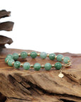 Baikalla Jewelry jade beads bracelet Sterling Silver Gold Plated Genuine Green Jadeite Jade Bead Bracelet ( 7 mm )