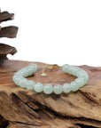 Baikalla Jewelry jade beads bracelet Baikalla Genuine Green Jadeite Jade Bead Bracelet With 18K Yellow Gold Clasp ( 7.5 mm )