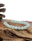 Baikalla Jewelry jade beads bracelet 6.5 inches Baikalla Genuine Green Jadeite Jade Bead Bracelet With 18K Yellow Gold Clasp ( 7.5 mm )