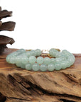Baikalla Jewelry jade beads bracelet Baikalla Genuine Green Jadeite Jade Bead Bracelet With 18K Yellow Gold Clasp ( 8 mm )