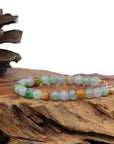Baikalla Jewelry jade beads bracelet 6.5 inches Sterling Silver Multiple Colors Jadeite Jade Beads Bracelet (6.5 mm)
