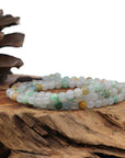 Baikalla Jewelry jade beads bracelet Natural Multi Colored Jadeite Jade 108 Round Beads Buddha Rosary ( 6 mm ) | Necklace & Bracelets 2 in 1