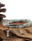 Baikalla Jewelry jade beads bracelet Natural Multi Colored Jadeite Jade 108 Round Beads Buddha Rosary ( 6 mm ) | Necklace & Bracelets 2 in 1