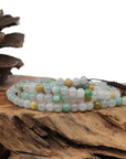 Baikalla Jewelry jade beads bracelet Natural Multi Colored Jadeite Jade 108 Round Beads Buddha Rosary ( 6 mm ) | Necklace & Bracelets 2 in 1