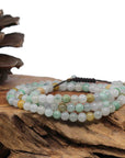 Baikalla Jewelry jade beads bracelet Natural Multi Colored Jadeite Jade 108 Round Beads Buddha Rosary ( 6 mm ) | Necklace & Bracelets 2 in 1