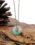 Baikalla Jewelry Jade Pendant Necklace Baikalla "Good Luck Button" Necklace Green Jadeite Jade Pendant For Men
