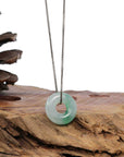 Baikalla Jewelry Jade Pendant Necklace Baikalla "Good Luck Button" Necklace Green Jadeite Jade Pendant For Men