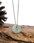 Baikalla Jewelry Jade Pendant Necklace Baikalla "Good Luck Button" Necklace Green Jadeite Jade Pendant For Men