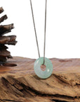 Baikalla Jewelry Jade Pendant Necklace Baikalla "Good Luck Button" Necklace Green Jadeite Jade Pendant For Men