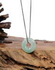 Baikalla Jewelry Jade Pendant Necklace Baikalla "Good Luck Button" Necklace Green Jadeite Jade Pendant For Men