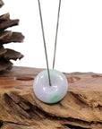 Baikalla Jewelry Jade Pendant Necklace Pendant Only Baikalla "Good Luck Button" Necklace Green and Lavender Jadeite Jade Lucky Ping An Kou Necklace