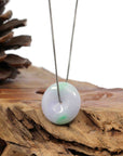 Baikalla Jewelry Jade Pendant Necklace Baikalla "Good Luck Button" Necklace Green and Lavender Jadeite Jade Lucky Ping An Kou Necklace