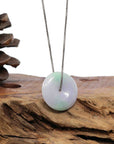 Baikalla Jewelry Jade Pendant Necklace Baikalla "Good Luck Button" Necklace Green and Lavender Jadeite Jade Lucky Ping An Kou Necklace