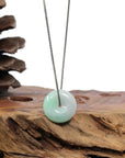 Baikalla Jewelry Jade Pendant Necklace Pendant Only Baikalla "Good Luck Button" Necklace White Green Jadeite Jade Lucky Ping An Kou Pendant