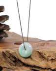Baikalla Jewelry Jade Pendant Necklace Baikalla "Good Luck Button" Necklace White Green Jadeite Jade Lucky Ping An Kou Pendant
