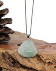 Baikalla Jewelry Jade Buddha Pendant Pendant Only Baikalla™ "Laughing Buddha" Genuine Green Jadeite Buddha Pendant Necklace With Silver Bail