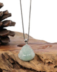 Baikalla Jewelry Jade Buddha Pendant Pendant Only Baikalla™ "Laughing Buddha" Genuine Green Jadeite Buddha Pendant Necklace With Silver Bail