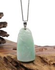 Baikalla Jewelry Jade Pendant Necklace Genuine Burmese green Jadeite Jade Bamboo Pendant Necklace