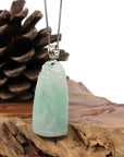 Baikalla Jewelry Jade Pendant Necklace Pendant Only Genuine Burmese green Jadeite Jade Bamboo Pendant Necklace