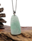 Baikalla Jewelry Jade Pendant Necklace Genuine Burmese green Jadeite Jade Bamboo Pendant Necklace