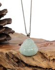 Baikalla Jewelry Jade Buddha Pendant Pendant Only Baikalla™ "Laughing Buddha" Genuine Green Jadeite Buddha Pendant Necklace With Silver Bail