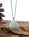 Baikalla Jewelry Jade Buddha Pendant Pendant Only Baikalla™ "Laughing Buddha" Genuine Green Jadeite Buddha Pendant Necklace With Silver Bail
