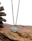 Baikalla Jewelry 18k Gold Jadeite Necklace Pendant Only Baikalla 14K Gold Genuine Burmese Jadeite Jade Heart Pendant