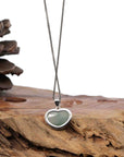Baikalla Jewelry 18k Gold Jadeite Necklace Baikalla 14K Gold Genuine Burmese Jadeite Jade Heart Pendant