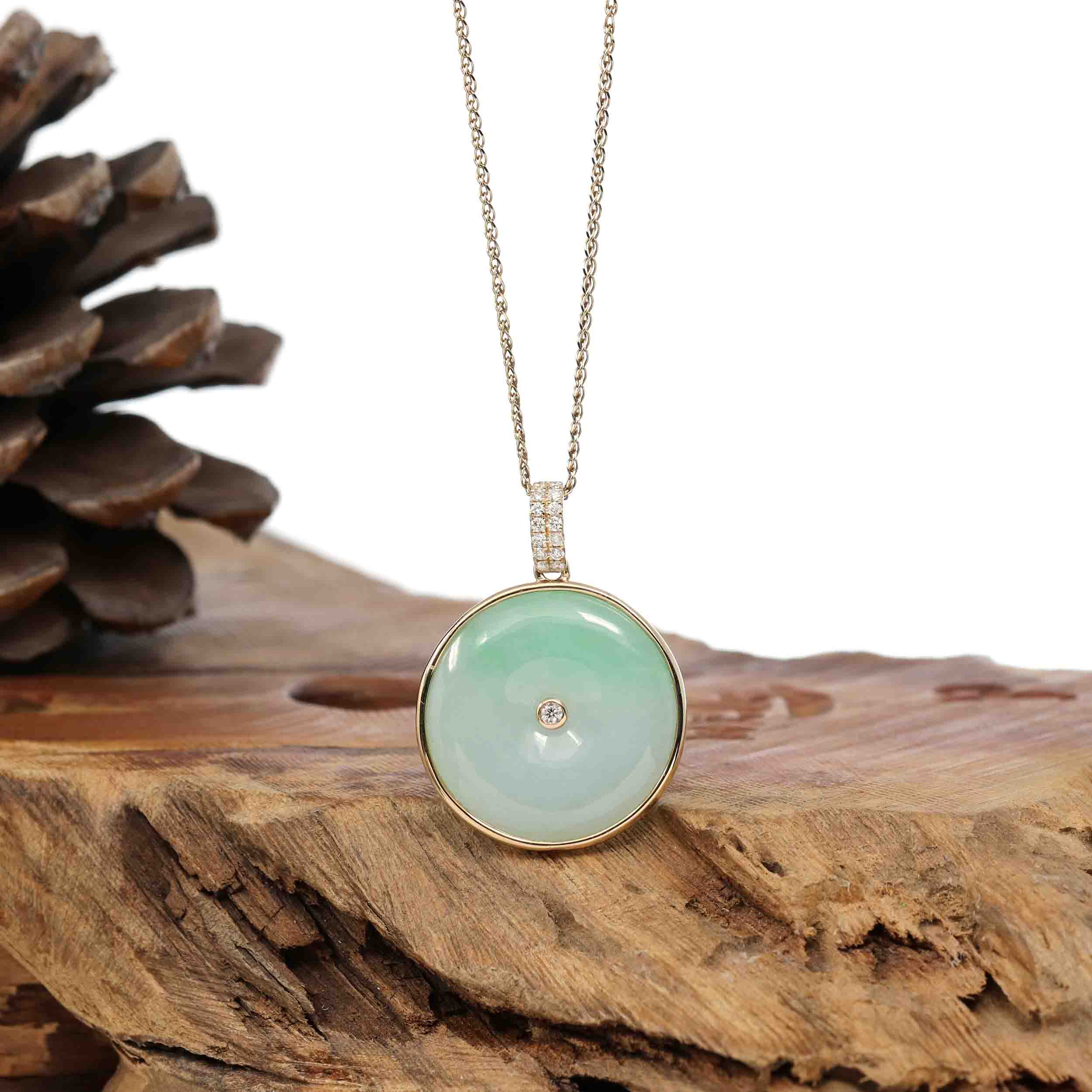 Black Jadeite Jade Lucky KouKou Pendant Necklace Real Jade