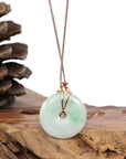 Baikalla Jewelry 18k Gold Jadeite Necklace Baikalla™ "Good Luck Birdie" 18k Rose Gold Genuine Burmese Jadeite Lucky Kou Kou Pendant Necklace With Ruby and Diamond