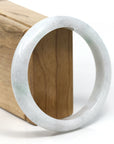 Baikalla Jewelry Jadeite Jade Bangle Bracelet Baikalla™ "Classic" Genuine Jadeite Jade White-Green Bangle Bracelet (62.50mm)