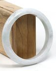 Baikalla Jewelry Jadeite Jade Bangle Bracelet Baikalla™ "Classic" Genuine Jadeite Jade White-Green Bangle Bracelet (62.50mm)