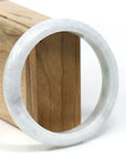 Baikalla Jewelry Jadeite Jade Bangle Bracelet Baikalla™ "Classic" Genuine Jadeite Jade White-Green Bangle Bracelet (62.50mm)