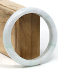 Baikalla Jewelry Jadeite Jade Bangle Bracelet Baikalla™ "Classic" Genuine Jadeite Jade White-Green Bangle Bracelet (62.53mm)