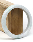 Baikalla Jewelry Jadeite Jade Bangle Bracelet Baikalla™ "Classic" Genuine Jadeite Jade White-Green Bangle Bracelet (62.53mm)