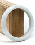 Baikalla Jewelry Jadeite Jade Bangle Bracelet Baikalla™ "Classic" Genuine Jadeite Jade White-Green Bangle Bracelet (62.53mm)