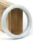 Baikalla Jewelry Jadeite Jade Bangle Bracelet Baikalla™ "Classic" Genuine Jadeite Jade White-Green Bangle Bracelet (62.53mm)