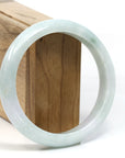 Baikalla Jewelry Jadeite Jade Bangle Bracelet Baikalla™ "Classic" Genuine Jadeite Jade White-Green Bangle Bracelet (62.48mm)