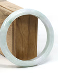 Baikalla Jewelry Jadeite Jade Bangle Bracelet Baikalla™ "Classic" Genuine Jadeite Jade White-Green Bangle Bracelet (62.48mm)