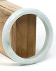 Baikalla Jewelry Jadeite Jade Bangle Bracelet Baikalla™ "Classic" Genuine Jadeite Jade White-Green Bangle Bracelet (62.48mm)