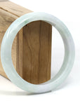 Baikalla Jewelry Jadeite Jade Bangle Bracelet Baikalla™ "Classic" Genuine Jadeite Jade White-Green Bangle Bracelet (62.48mm)