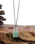 Baikalla Jewelry Jade Pendant Necklace Baikalla Ice and Green Jadeite Jade Lock Necklace Pendant