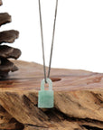 Baikalla Jewelry Jade Pendant Necklace Baikalla Ice and Green Jadeite Jade Lock Necklace Pendant