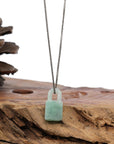 Baikalla Jewelry Jade Pendant Necklace Baikalla Ice and Green Jadeite Jade Lock Necklace Pendant