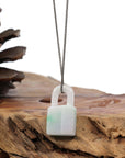 Baikalla Jewelry Jade Pendant Necklace Baikalla Ice White-Green Jadeite Jade Lock Necklace Pendant