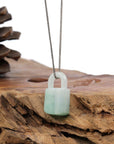 Baikalla Jewelry Jade Pendant Necklace Pedant Only Baikalla Ice White-Green Jadeite Jade Lock Necklace Pendant