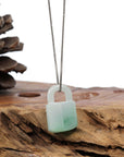 Baikalla Jewelry Jade Pendant Necklace Baikalla Ice White-Green Jadeite Jade Lock Necklace Pendant